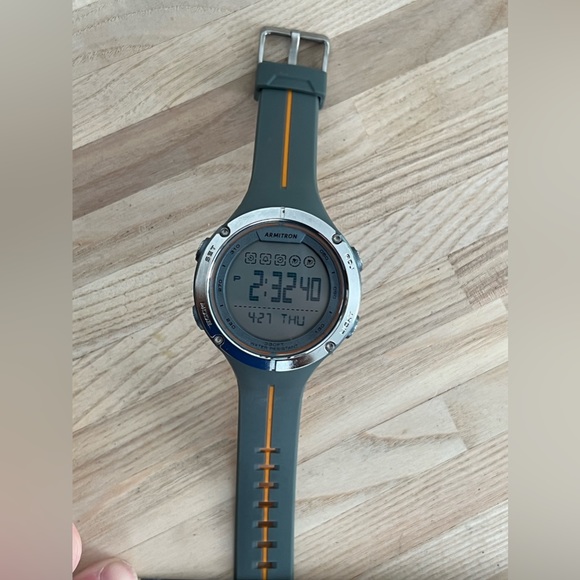 Armitron Sport Men’s Watch Digital Chronograph Orange and Gray Strap - Picture 7 of 13